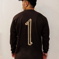 VARSITY LONG SLEEVE CHOCOLATE BROWN